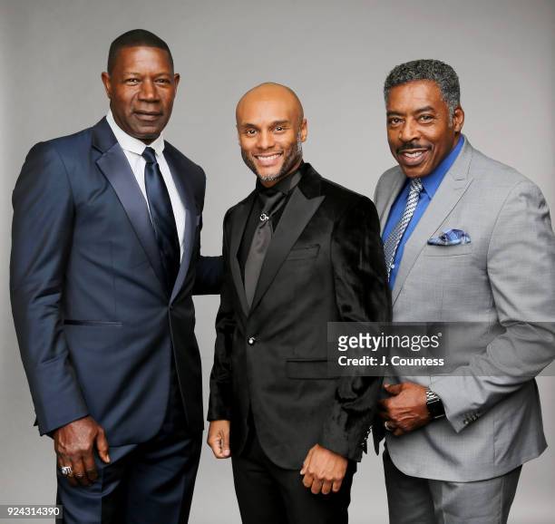 Dennis Haysbert, Kenny Lattimore and Ernie Hudson pose for a portrait during the 2018 American Black Film Festival Honors Awards at The Beverly...