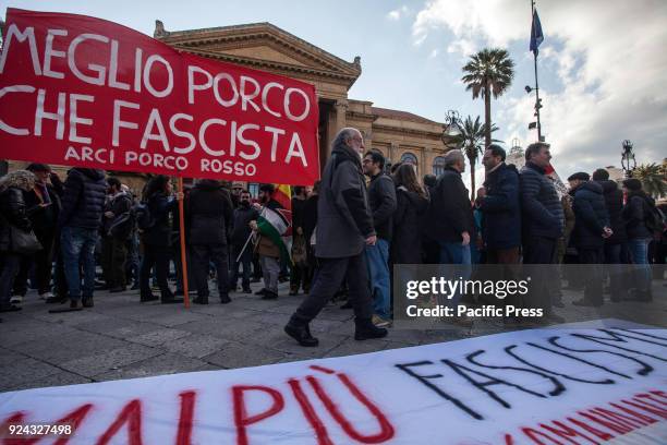 Thousands of anti-fascist are demonstrating in Palermo.