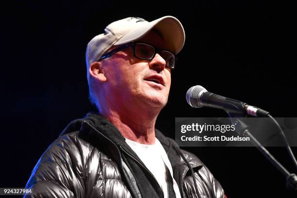 Actor Michael Keaton performs onstage during the One 805 Kick Ash Bash benefiting First Responders at Bella Vista Ranch & Polo Club on February 25,...