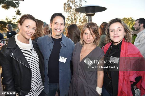 Scottie Thompson, Roger Wolfson, Vanessa Wruble and Penelope Chester attend A Conversation with the Center for Reproductive Rights at Private...