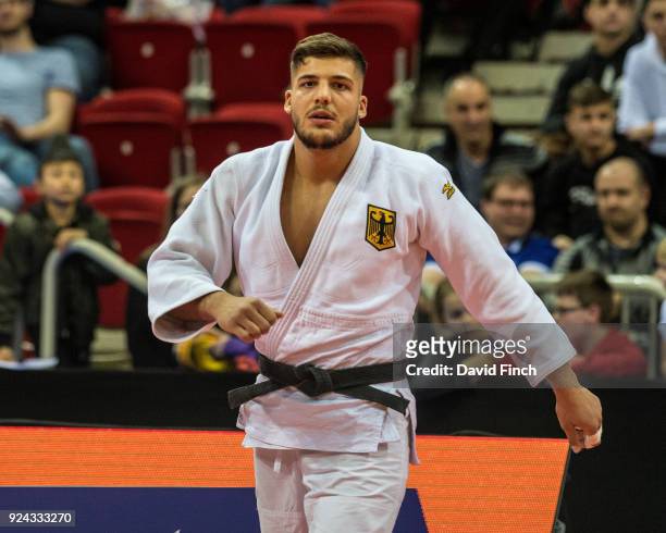 Johannes Frey of Germany received 3 shidos and was disqualified in the -100kg bronze medal contest losing by ippon to Andrey Volkov of Russia during...