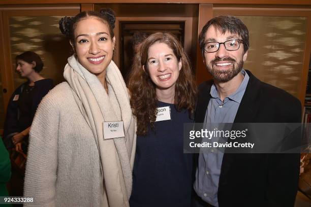Kristi Korzec, Alison Megliola and Eli Attie attend A Conversation with the Center for Reproductive Rights at Private Residence on February 25, 2018...