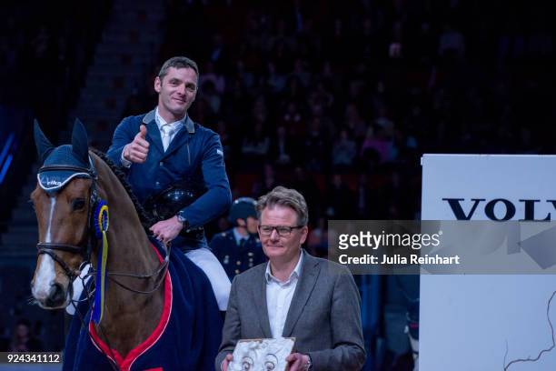 Swiss equestrian Werner Muff on Electric Touch wins the Accumulator Show Jumping Competition during the Gothenburg Horse Show in Scandinavium Arena...
