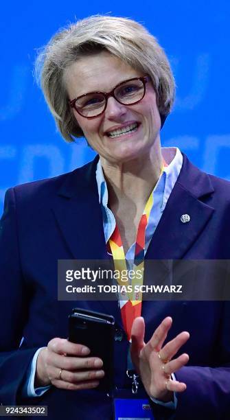 Politician of the conservative Christian Democratic Union and designated Education and Research Minister Anja Karliczek is pictured prior to the...