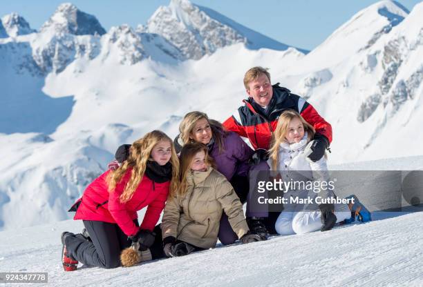 King Willem-Alexander of the Netherlands and Queen Maxima of the Netherlands with Crown Princess Catharina-Amalia of the Netherlands, Princess Alexia...