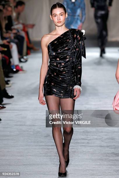 Model walks the runway at the Philosophy di Lorenzo Serafini Ready to Wear Fall/Winter 2018-2019 fashion show during Milan Fashion Week Fall/Winter...