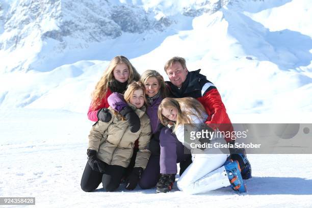 King Willem-Alexander of The Netherlands with his wife Queen Maxima of the Netherlands and their daughter Crown Princess Catharina-Amalia of The...