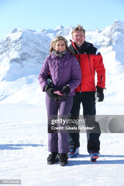 King Willem-Alexander of The Netherlands with his wife Queen Maxima of the Netherlands during the annual winter photo call on February 26, 2018 in...