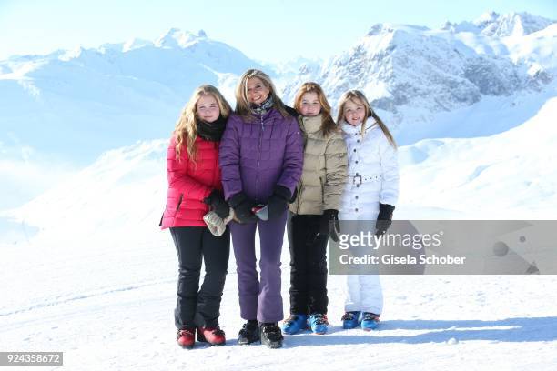 Queen Maxima of The Netherlands and her daughters Crown Princess Catharina-Amalia of The Netherlands and Princess Ariane of The Netherlands and...