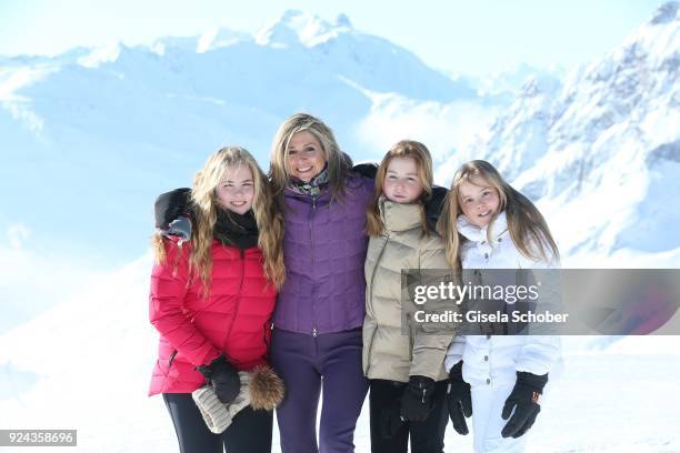 Queen Maxima of The Netherlands and her daughters Crown Princess Catharina-Amalia of The Netherlands and Princess Ariane of The Netherlands and...