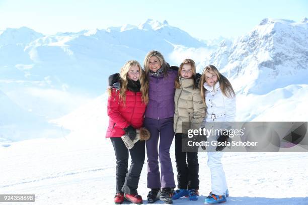 Queen Maxima of The Netherlands and her daughters Crown Princess Catharina-Amalia of The Netherlands and Princess Ariane of The Netherlands and...