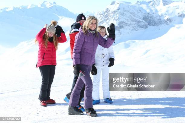 Queen Maxima of The Netherlands is seen during the annual winter photo call on February 26, 2018 in Lech, Austria.
