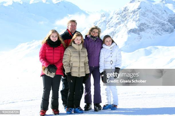 King Willem-Alexander of The Netherlands with his wife Queen Maxima of the Netherlands and their daughters Crown Princess Catharina-Amalia of The...