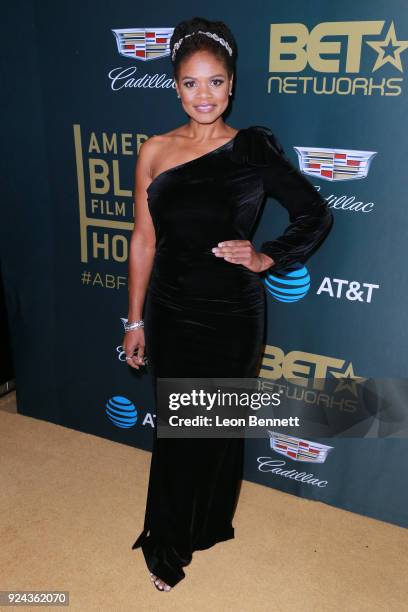 Actress Kimberly Elise attends the 2018 American Black Film Festival Honors Awards at The Beverly Hilton Hotel on February 25, 2018 in Beverly Hills,...