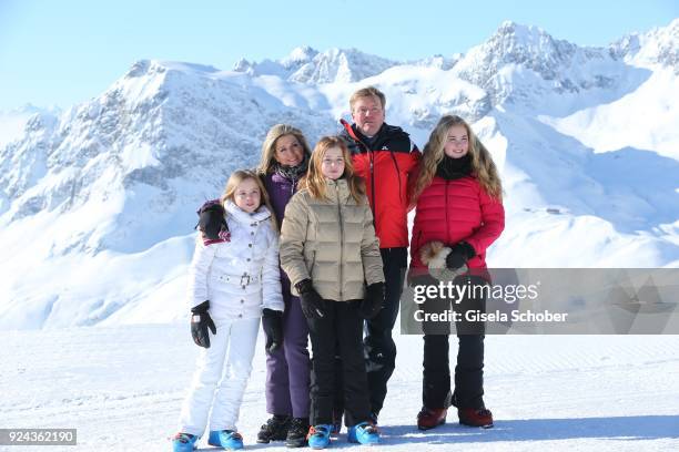 King Willem-Alexander of The Netherlands with his wife Queen Maxima of the Netherlands and their daughters Crown Princess Catharina-Amalia of The...