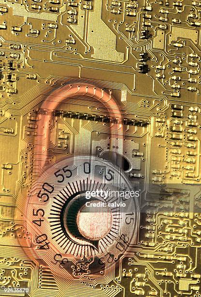 secure circuit gold - malicious code stock pictures, royalty-free photos & images