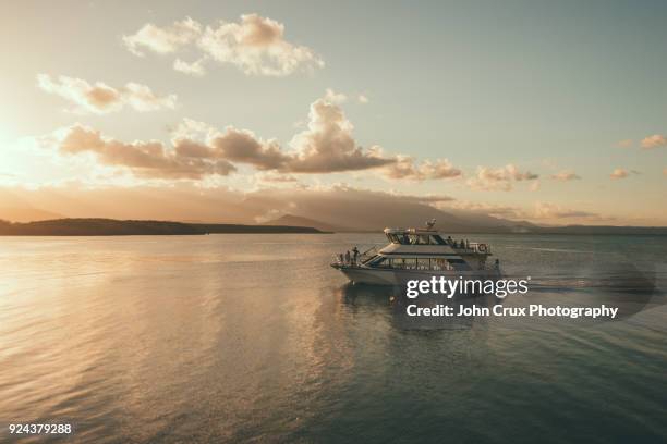 port douglas boat tour - imbarcazione per passeggeri foto e immagini stock