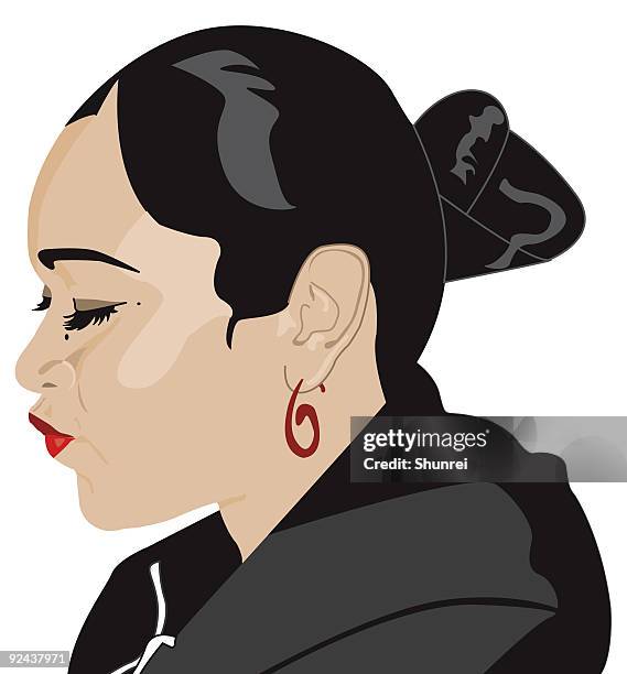 trini gyul - pursed lips stock illustrations