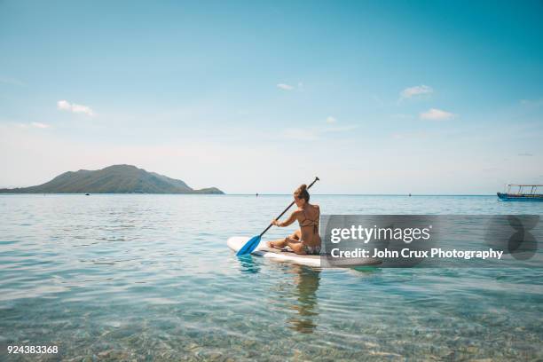cairns stand up paddle board - great barrier reef stock-fotos und bilder