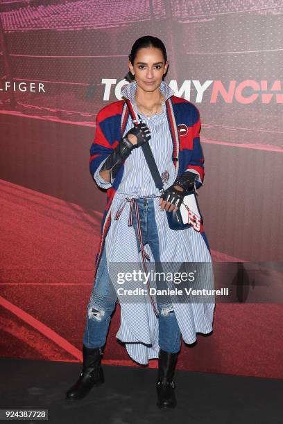 Atenas Hernandez attends the Tommy Hilfiger show during Milan Fashion Week Fall/Winter 2018/19 on February 25, 2018 in Milan, Italy.