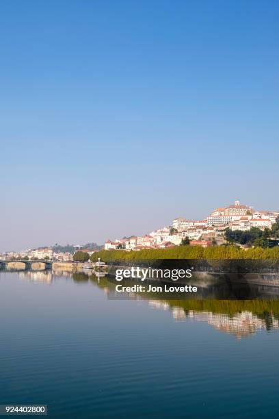 mondego river and coimbra with university of coimbraon hill - mondego stock pictures, royalty-free photos & images