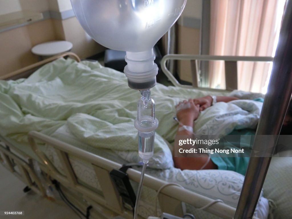 Intravenous drip in sick room
