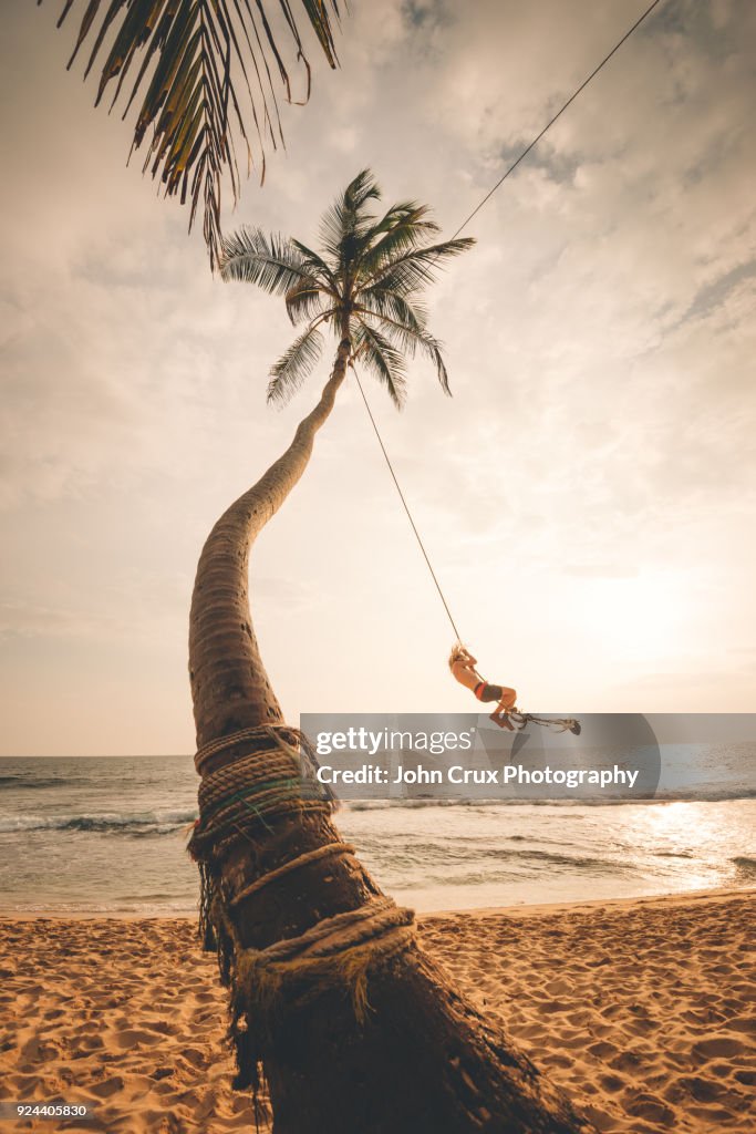 Sri Lanka susnet beach swing