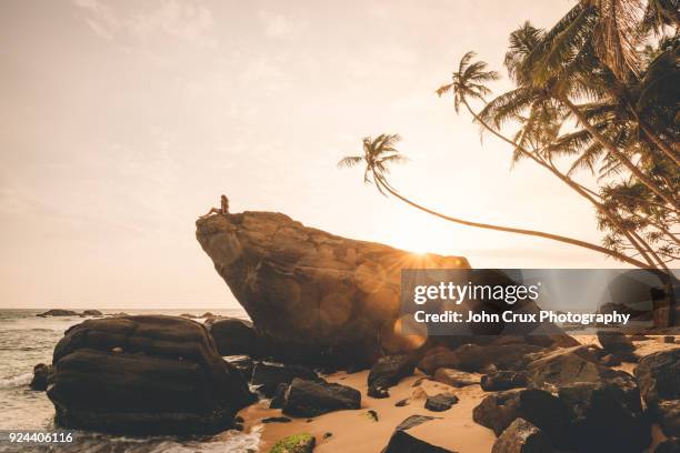 unawatuna beach sunset - southern crux foto e immagini stock