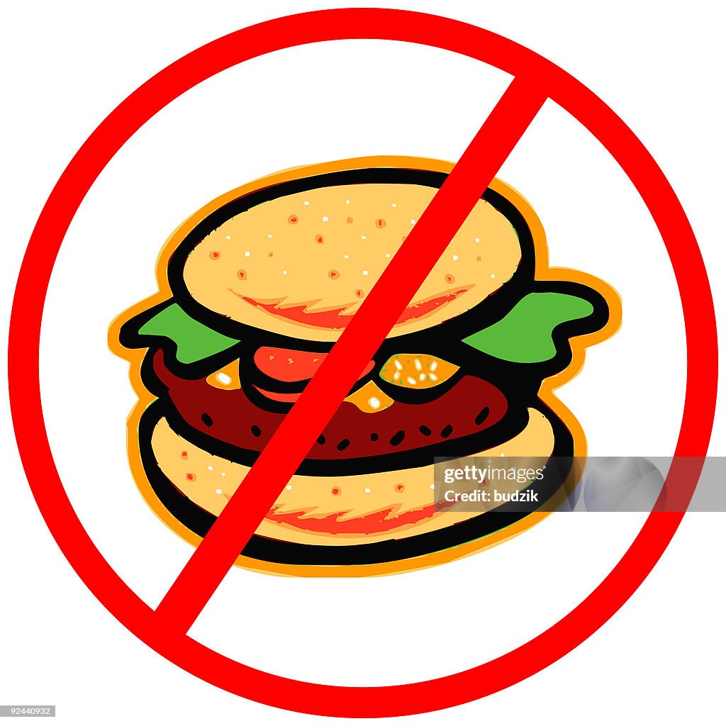 Anti Fast food - hamburger Vector