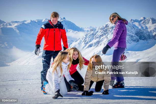 King Willem-Alexander of The Netherlands, Queen Maxima of The Netherlands, Crown Princess Catharina-Amalia of The Netherlands, Princess Alexia of The...