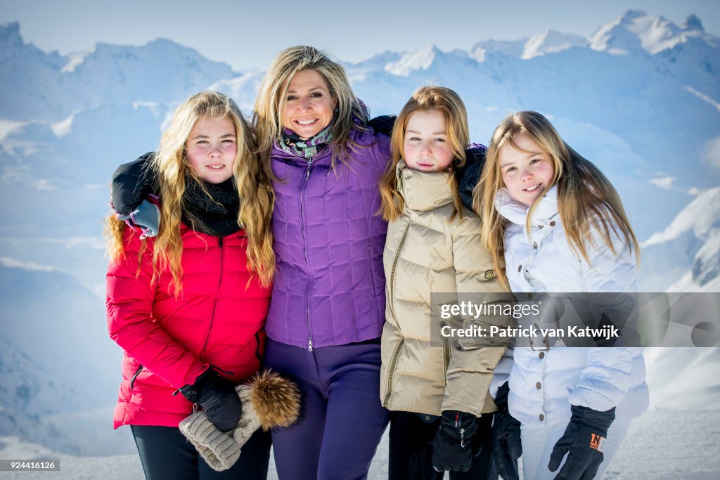 The Dutch Royal Family Hold Annual Winter Photo Call In Lech