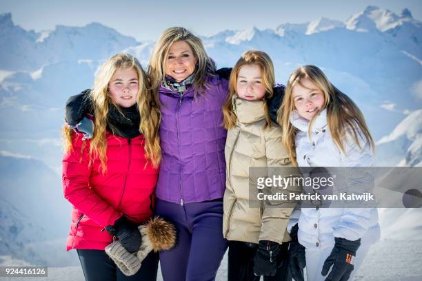 Queen Maxima of The Netherlands, Crown Princess Catharina-Amalia of The Netherlands, Princess Alexia of The Netherlands and Princess Ariane of The...