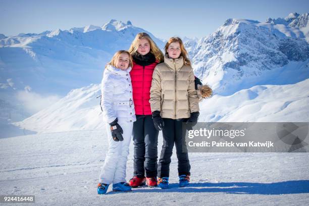 Crown Princess Catharina-Amalia of The Netherlands, Princess Alexia of The Netherlands and Princess Ariane of The Netherlands during the annual...