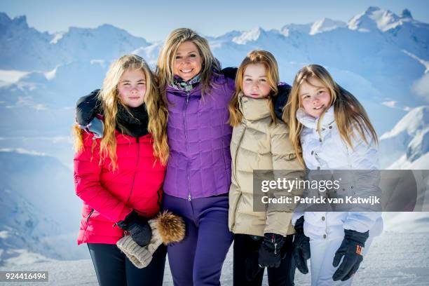 Queen Maxima of The Netherlands, Crown Princess Catharina-Amalia of The Netherlands, Princess Alexia of The Netherlands and Princess Ariane of The...