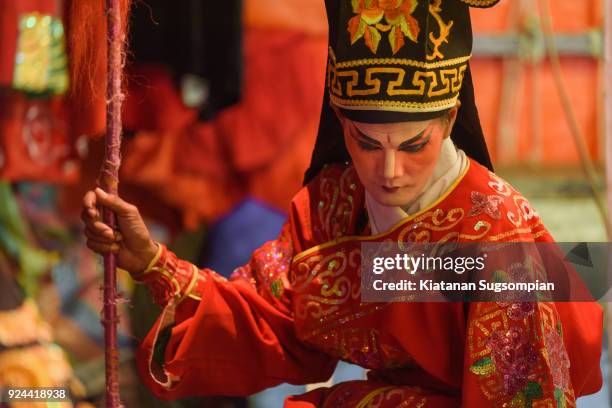 the passion of chinese opera - chinese opera in thailand stock pictures, royalty-free photos & images