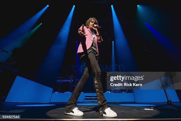 Vocalist Kelly Hansen of Foreigner performs in concert at ACL Live on February 25, 2018 in Austin, Texas.