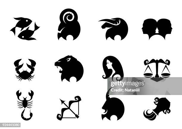 zodiac signs - aquarius stock illustrations