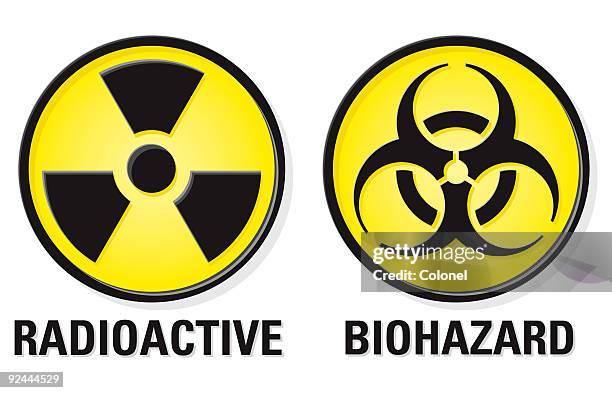 Bio Danger Radioactive Bio Hazard Logos 4 Pack Of Flammable, Biohazard,
