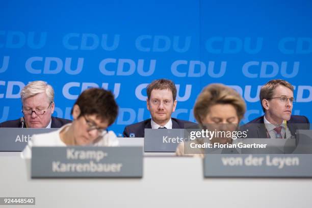 Bernd Althusmann, Annegret Kramp-Karrenbauer, CDU, prime minister of the German state of Saarland, Michael Kretschmer, prime minister of the German...