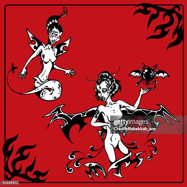 fantasy sprites - insects reproduction stock illustrations
