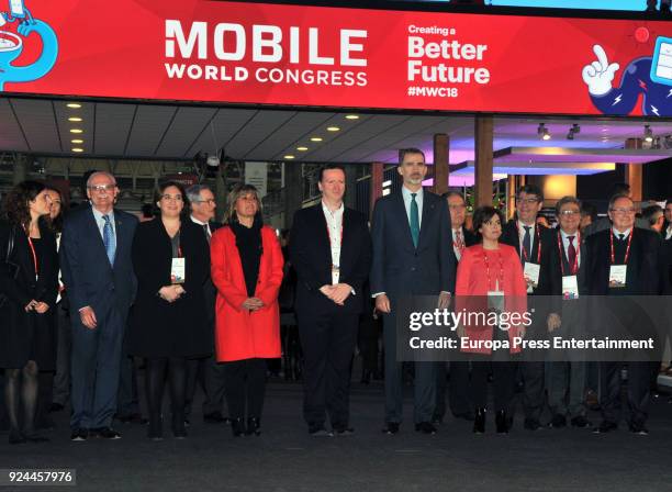 King Felipe VI of Spain , vicepresident of Spanish Goverment Soraya Saenz de Santamaria , Barcelona's Major Ada Colau , Hospitalet de Llobregat Nuria...