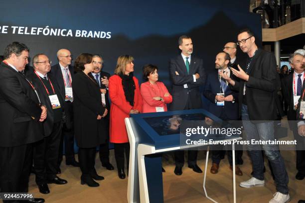 King Felipe VI of Spain , vicepresident of Spanish Goverment Soraya Saenz de Santamaria , Barcelona's Major Ada Colau , Hospitalet de Llobregat Nuria...