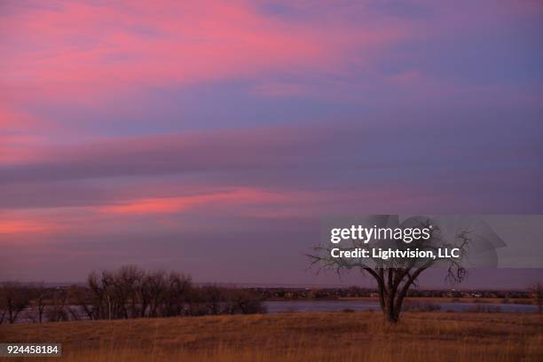 beautiful sunset in fort collins, colorado - fort collins fotografías e imágenes de stock