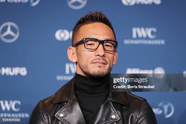 Hidetoshi Nakata is interviewed prior to the 2018 Laureus World Sports Awards at Le Meridien Beach Plaza Hotel on February 26, 2018 in Monaco, Monaco.