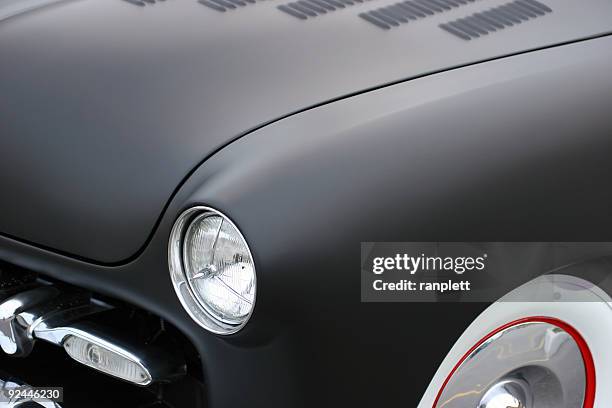 funky black car detail - karosseriarbete bildbanksfoton och bilder