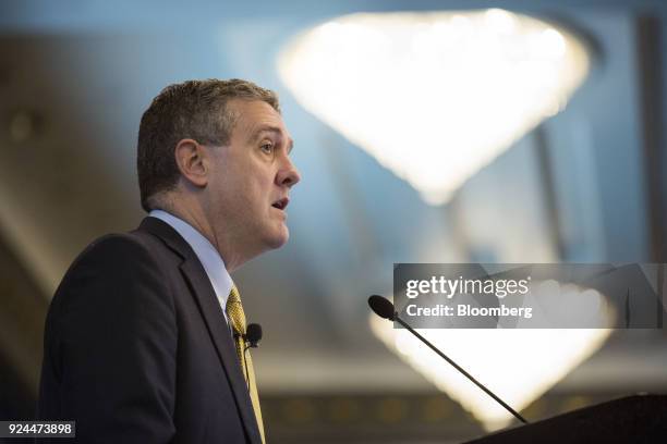 James Bullard, president and chief executive officer at the Federal Reserve Bank of St. Louis, speaks during the National Association of Business...