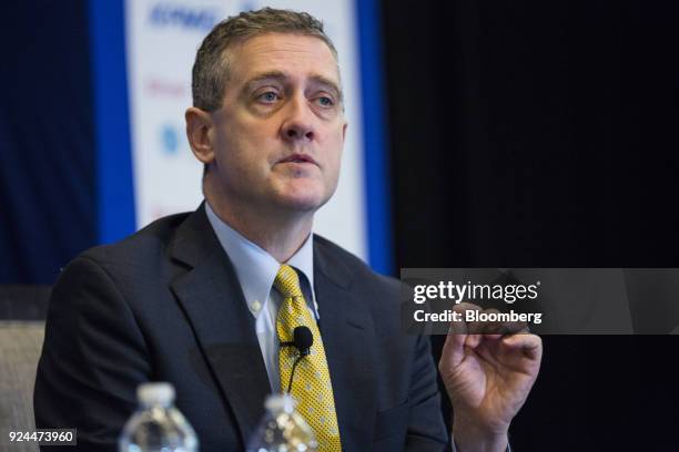 James Bullard, president and chief executive officer at the Federal Reserve Bank of St. Louis, speaks during the National Association of Business...