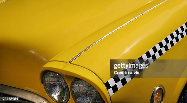 yellow taxi - taking a vintage ny taxi cab stockfoto's en -beelden