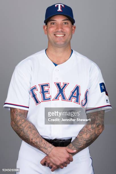 Matt Bush of the Texas Rangers poses during Photo Day on Wednesday, February 21, 2018 at Surprise Stadium in Surprise, Arizona.
