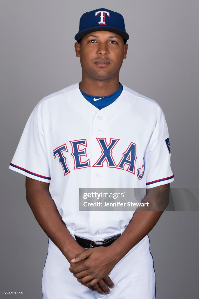 Texas Rangers Latin Jose Leclerc of the Texas Rangers poses during Photo Day on... News ...